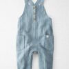 Baby Organic Cotton Gauze Overalls in Blue Creek