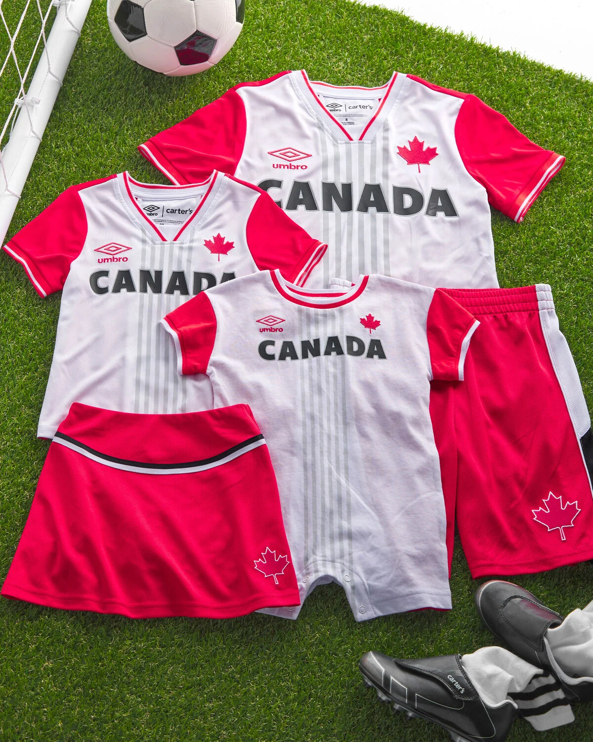Kids Umbro Canada Mesh Soccer Shorts - Red/White/Black 7 Kids Umbro Canada Mesh Soccer Shorts - Red/White/Black