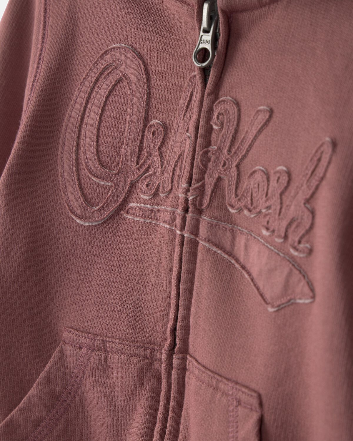 Baby Boy OshKosh Logo Zip-Up Hoodie - Brown