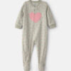 Toddler Girl 1-Piece Heart Fleece Loose Fit Footed Pajama - Green