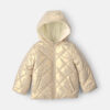 Toddler Girl Iridescent Hooded Heavyweight Quilted Winter Jacket - Gold
