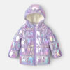 Toddler Girl Iridescent Hooded Heavyweight Winter Jacket - Purple