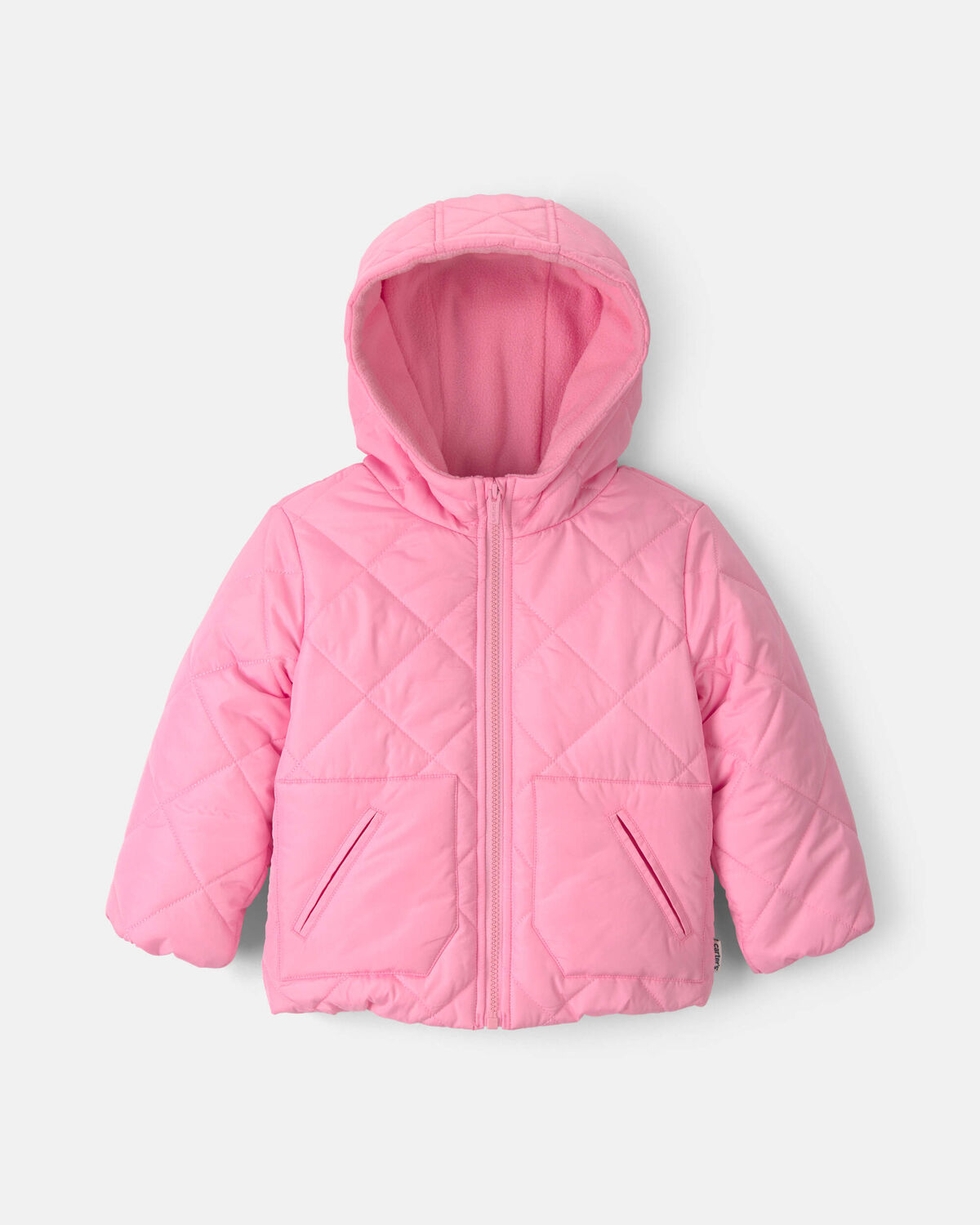 Toddler Girl Hooded Heavyweight Quilted Winter Jacket - Pink 1 Toddler Girl Hooded Heavyweight Quilted Winter Jacket - Pink