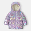 Baby Girl Iridescent Hooded Heavyweight Winter Jacket - Purple