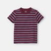 Toddler Boy Striped T-Shirt - Burgundy/Blue