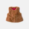 Baby Girl Faux Fur Vest - Brown
