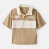 Boys Cotton Short-Sleeve Stripe Polo - Tan 14 Boys Cotton Short-Sleeve Stripe Polo - Tan