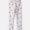 Girls Heart Fleece Pull-On Stretch Leggings - Grey/Purple 7 Girls Heart Fleece Pull-On Stretch Leggings - Grey/Purple