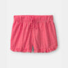 Girls Ruffle-Trim Gingham Shorts - Pink