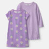 Girls 2-Pack Floral Night Gowns - Purple
