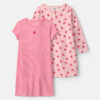 Girls 2-Pack Apple Night Gowns - Pink