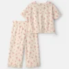 Toddler Girl 2-Piece Short-Sleeve Top & Pant Set - Ivory 9 Toddler Girl 2-Piece Short-Sleeve Top & Pant Set - Ivory