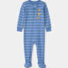 Toddler Boy Construction Striped 100% Cotton Snug Fit 1-Piece Pajama - Blue