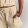 Toddler Girl Gingham Peplum Shorts - Yellow