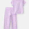 Toddler Girl Moon Rib Loose Fit 2-Piece Pajama Set - Purple
