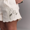 Toddler Girl Floral Scalloped Shorts - Cream