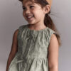 Toddler Girl Embroidered Peplum Top in Floral Print - Green