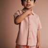 Toddler Boy Button-Down Short-Sleeve Shirt - Light Pink 7 Toddler Boy Button-Down Short-Sleeve Shirt - Light Pink