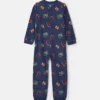 Boys 1-Piece Varsity Fleece Loose Fit Pajama - Navy Blue 10 Boys 1-Piece Varsity Fleece Loose Fit Pajama - Navy Blue