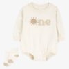 Baby 2-Piece Birthday Bubble & Socks Set - Ivory
