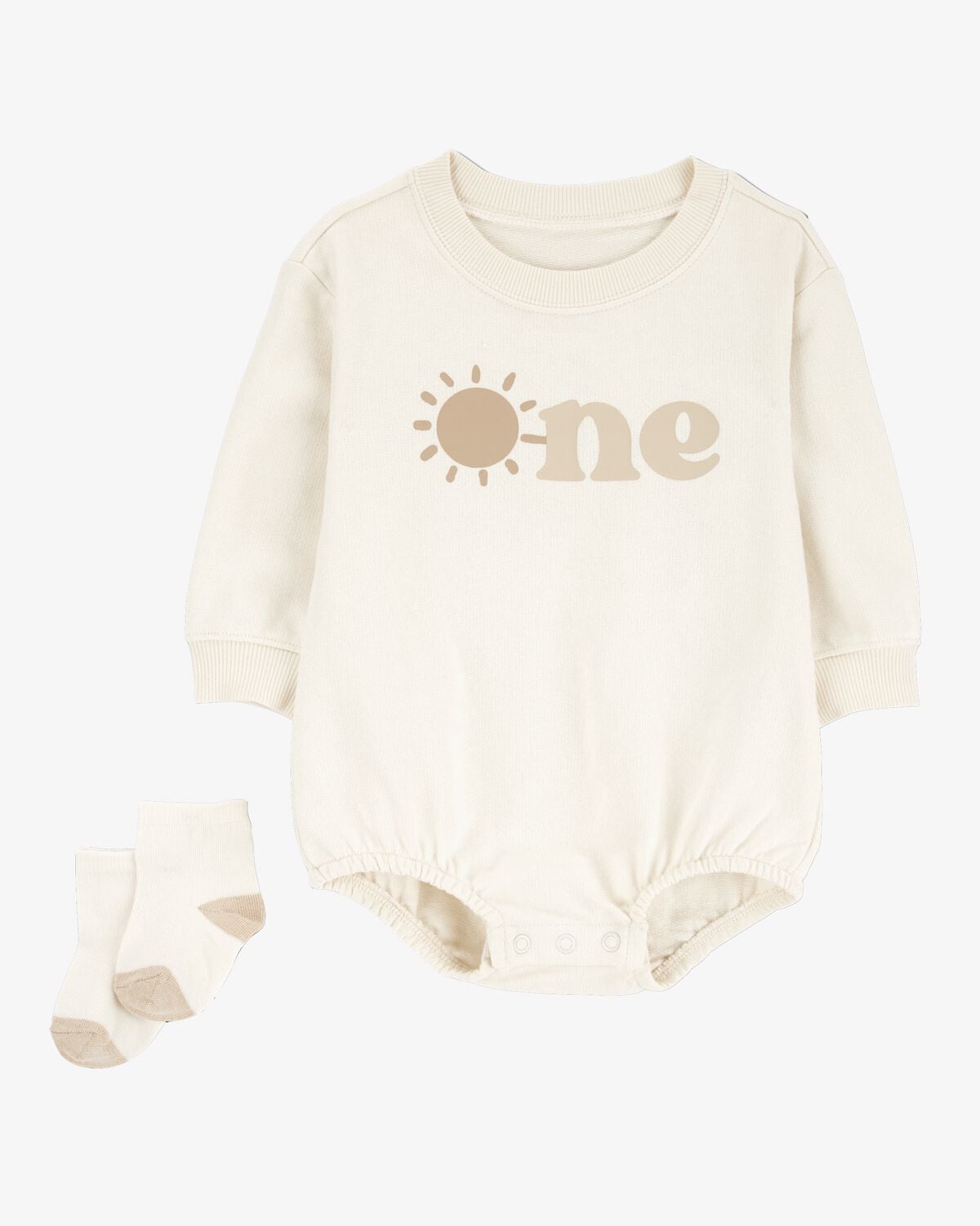 Baby 2-Piece Birthday Bubble & Socks Set - Ivory 1 Baby 2-Piece Birthday Bubble & Socks Set - Ivory
