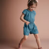 Toddler Girl Ric-Rac Swing Romper with Pockets - Blue