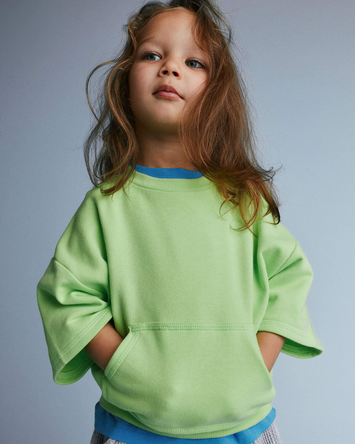 Toddler Breezy Top with Pocket - Lime Green 1 Toddler Breezy Top with Pocket - Lime Green