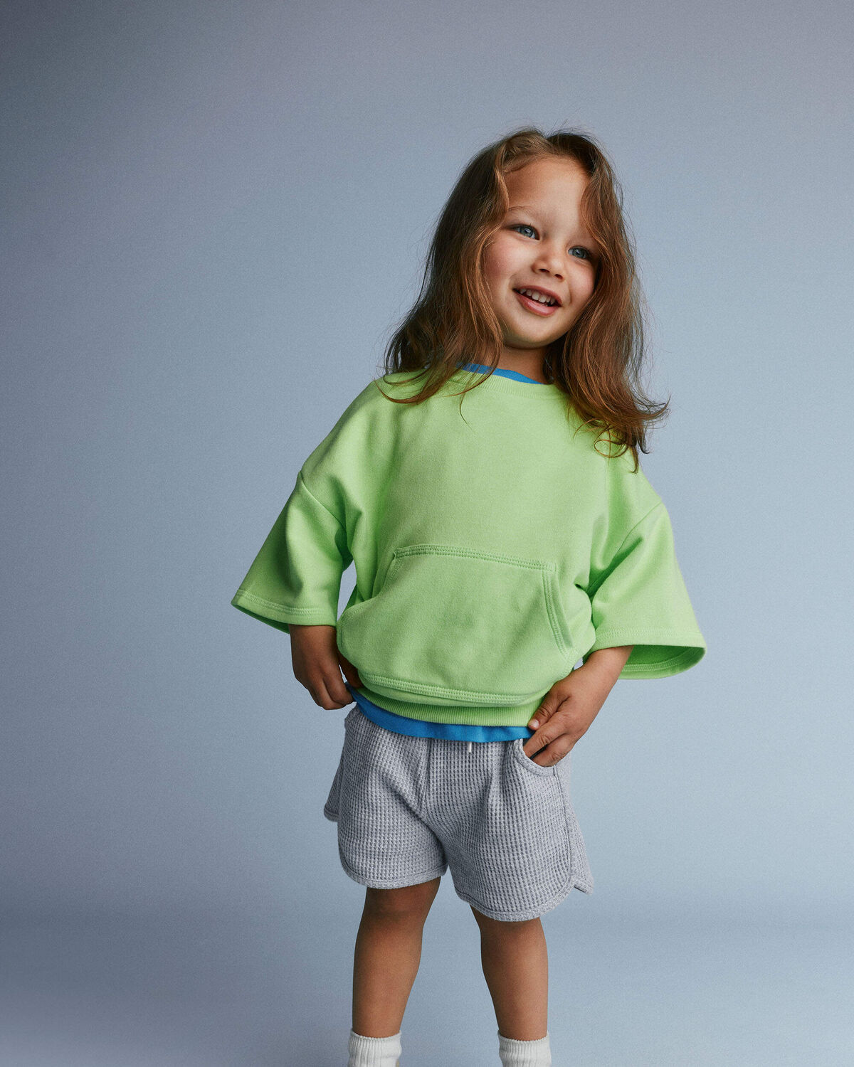 Toddler Breezy Top with Pocket - Lime Green 3 Toddler Breezy Top with Pocket - Lime Green