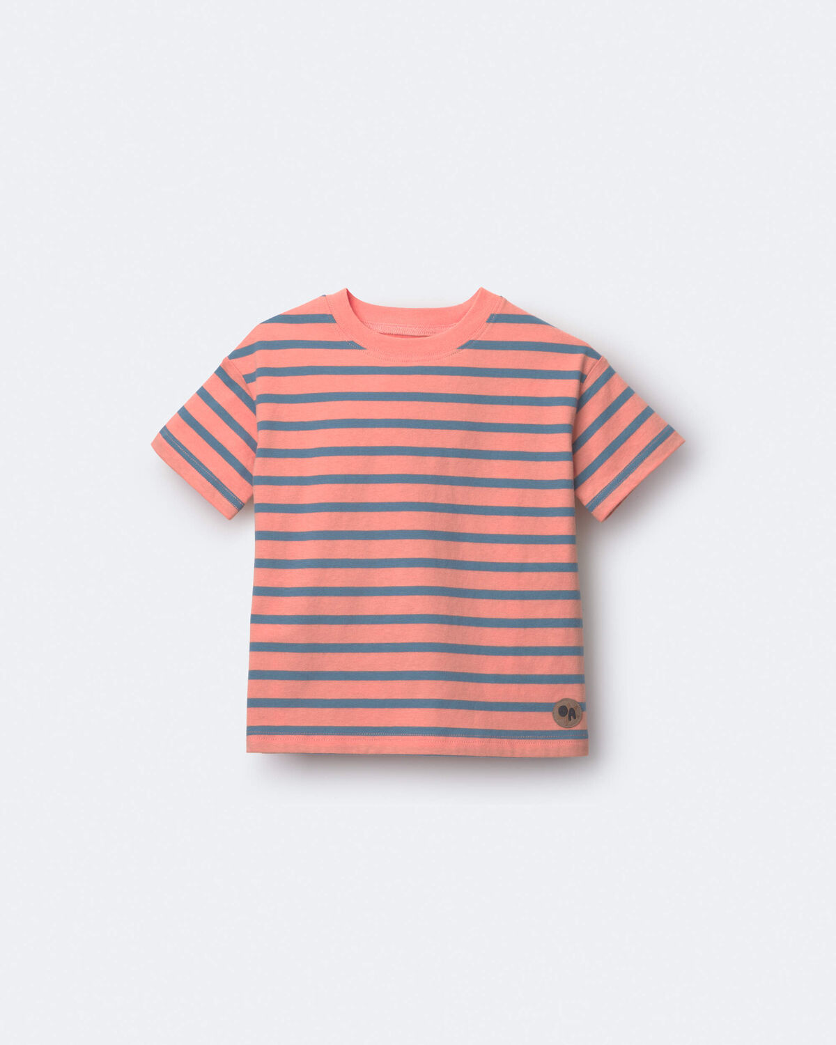 Toddler Boy Relaxed Tee in Stripes - Orange/Blue 2 Toddler Boy Relaxed Tee in Stripes - Orange/Blue