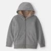 Boys Fleece Zip-Up Hoodie - Grey