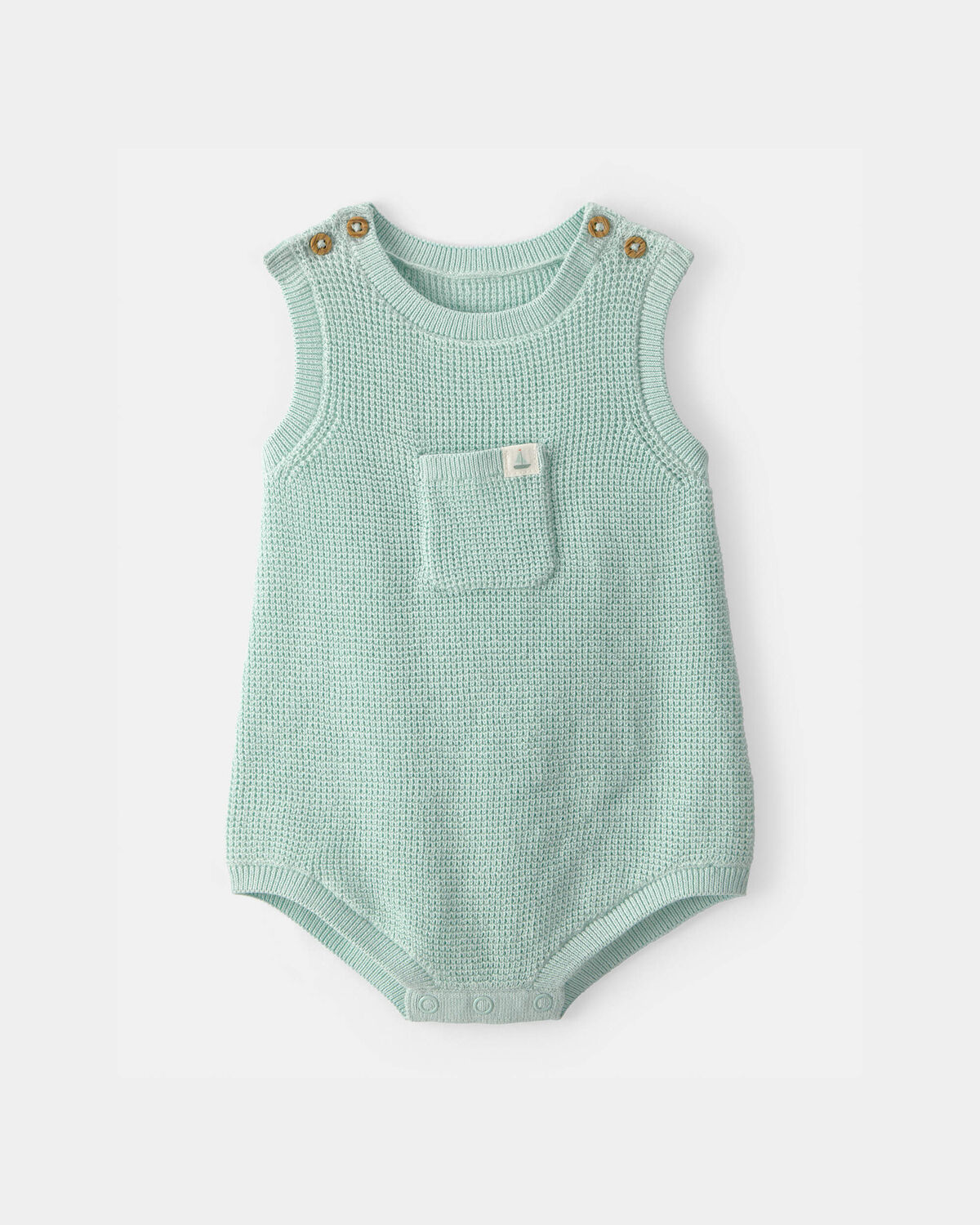 Baby Crochet Bubble Romper - Green