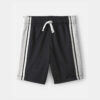 Boys Striped Mesh Active Shorts - Black