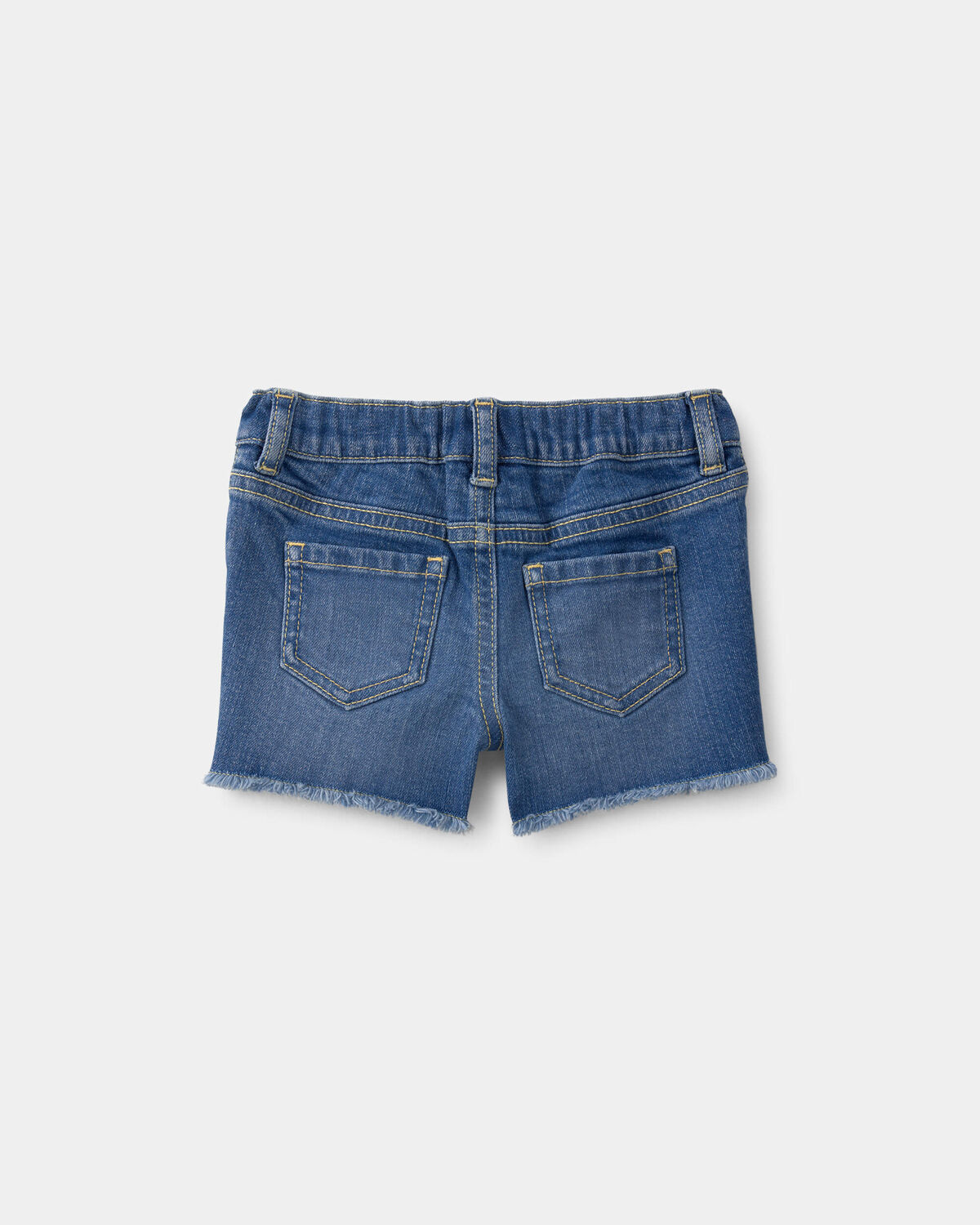 Baby Girl Daisy Denim Embroidered Shorts - Dark Wash 2 Baby Girl Daisy Denim Embroidered Shorts - Dark Wash