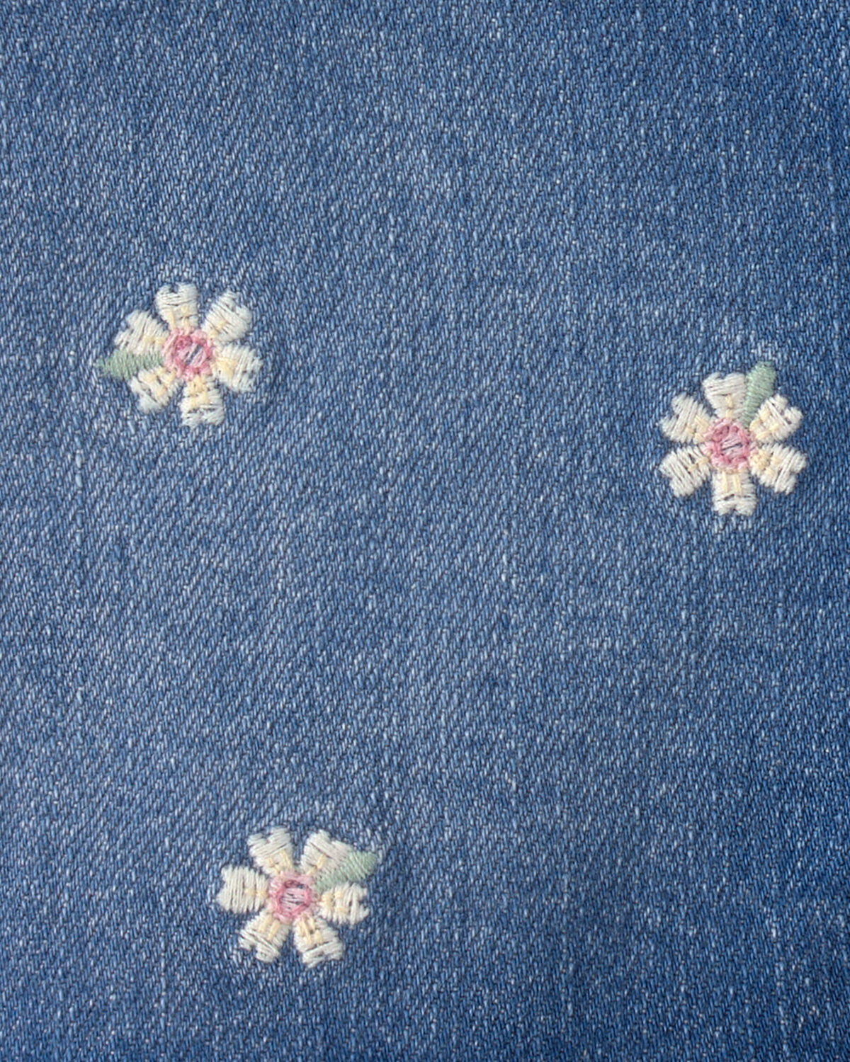 Baby Girl Daisy Denim Embroidered Shorts - Dark Wash 4 Baby Girl Daisy Denim Embroidered Shorts - Dark Wash