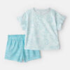 Toddler Girl Floral Ladybug Short-Sleeve Loose Fit 2-Piece Pajama Set - Blue