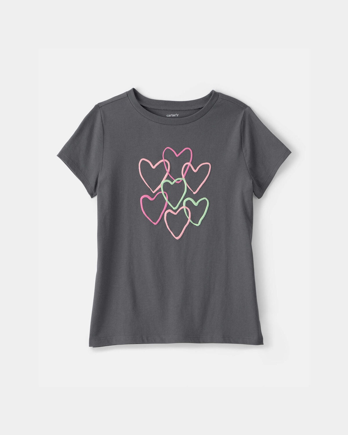 Girls Heart Graphic Tee - Grey 1 Girls Heart Graphic Tee - Grey
