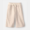Baby Girl Heart Fleece Drawstring Pants - Cream