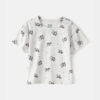 Toddler Girl Floral Relaxed Top - Grey