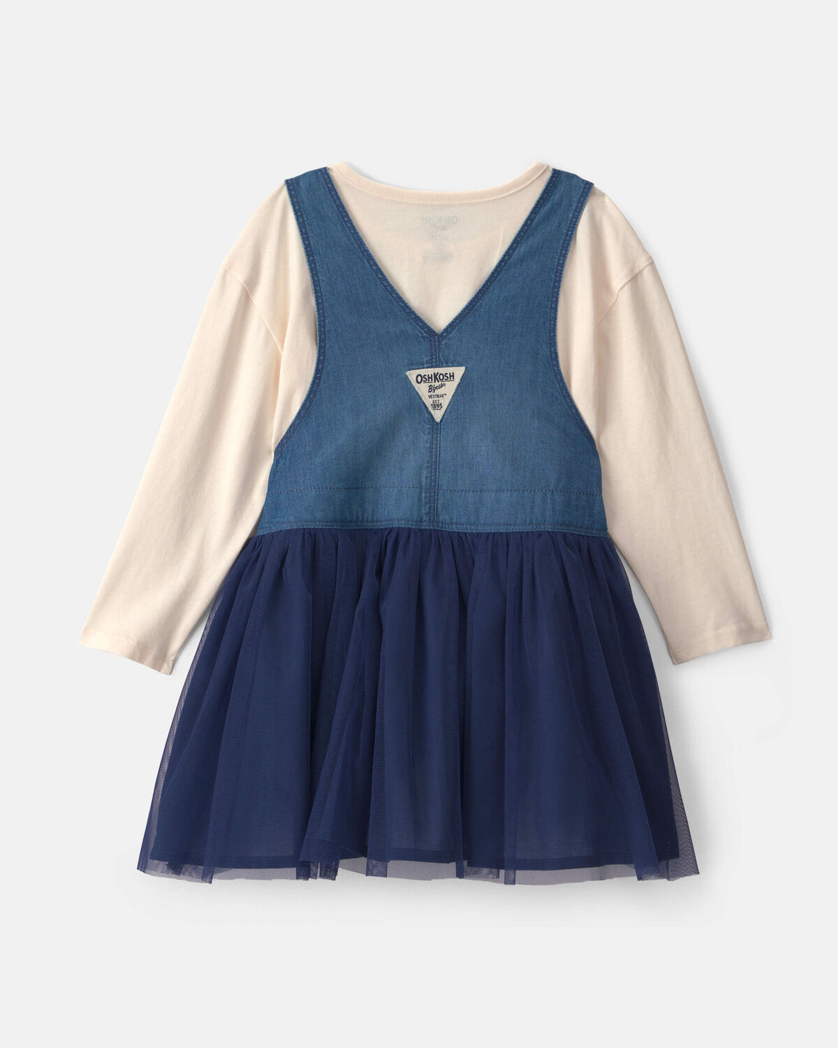 Toddler Girl 2-Piece Chambray Skirtall Set - Blue/Ivory