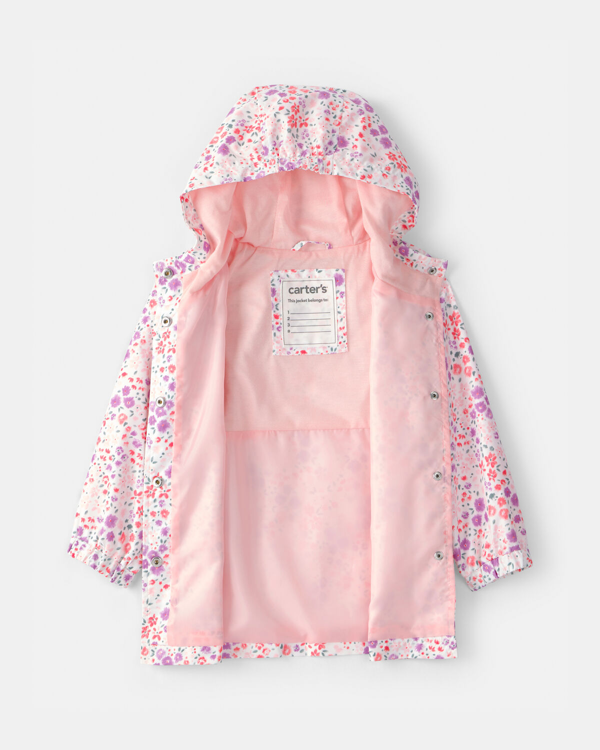 Toddler Girl Floral Raincoat - Pink