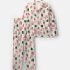 Adult 2-Piece Christmas Icon Fleece Loose Fit Pajama Set - Cream