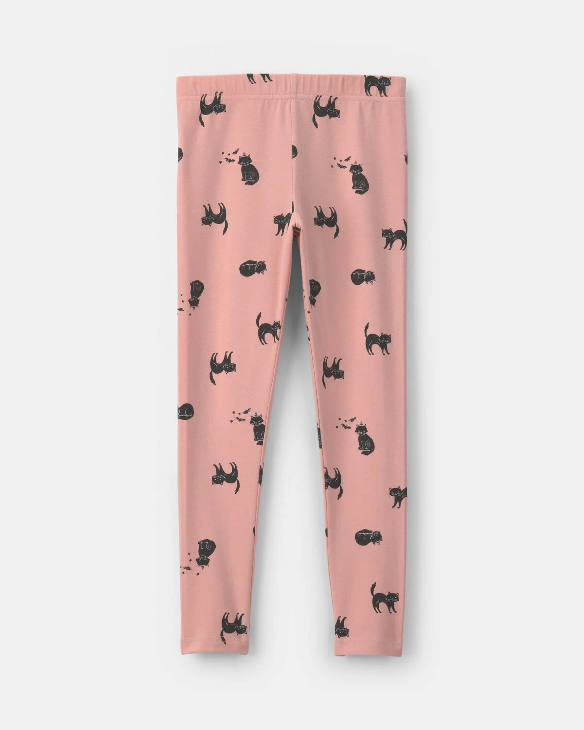 Girls Cat Halloween Pull-On Stretch Leggings - Pink 2 Girls Cat Halloween Pull-On Stretch Leggings - Pink