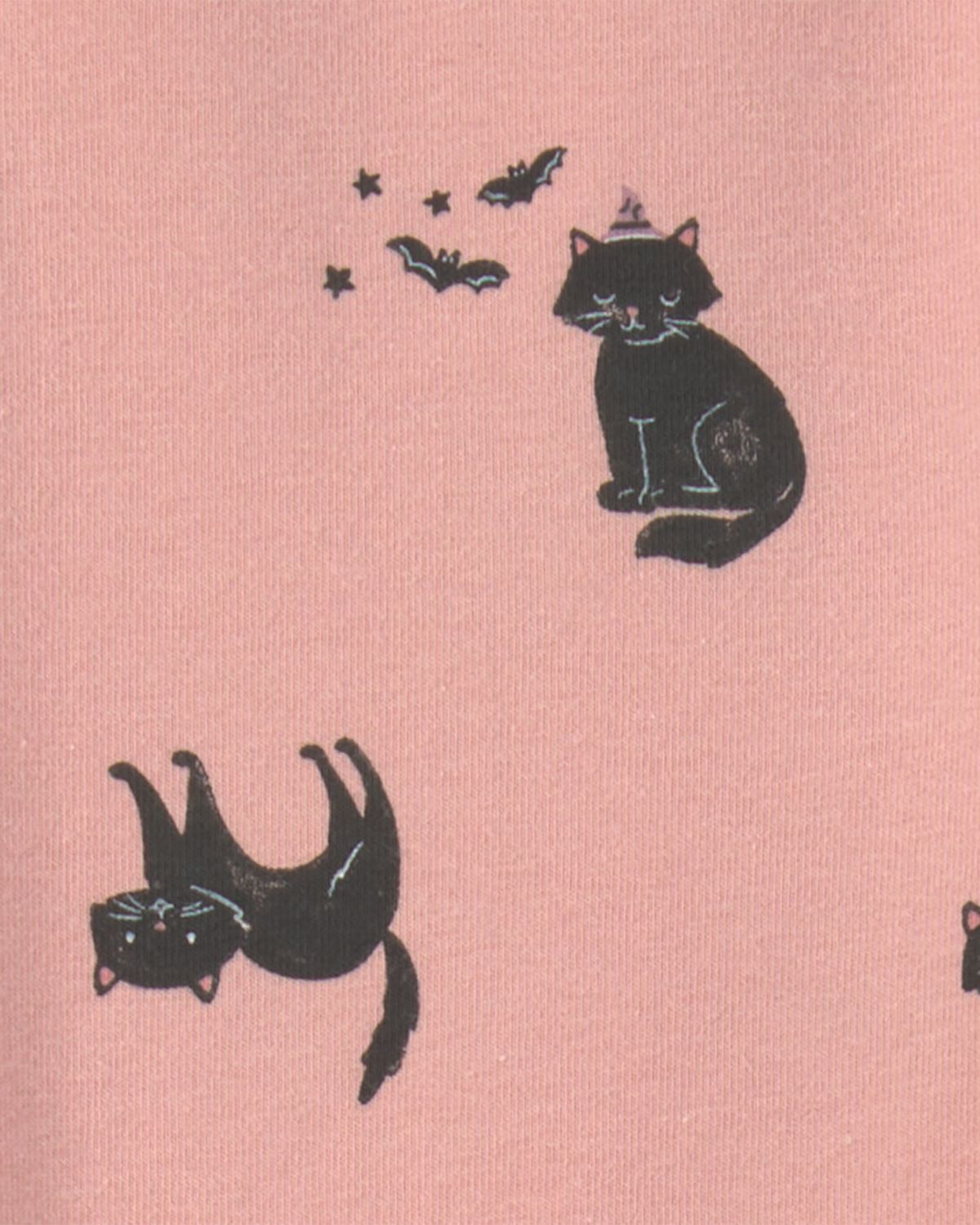 Girls Cat Halloween Pull-On Stretch Leggings - Pink 3 Girls Cat Halloween Pull-On Stretch Leggings - Pink