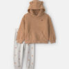 Baby Boy 2-Piece Bear Fleece Hooded Top & Pant Set - Brown/White