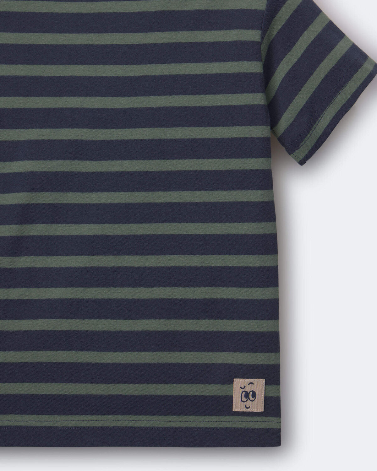 Toddler Boy Relaxed Tee in Stripes - Navy/Beige 2 Toddler Boy Relaxed Tee in Stripes - Navy/Beige