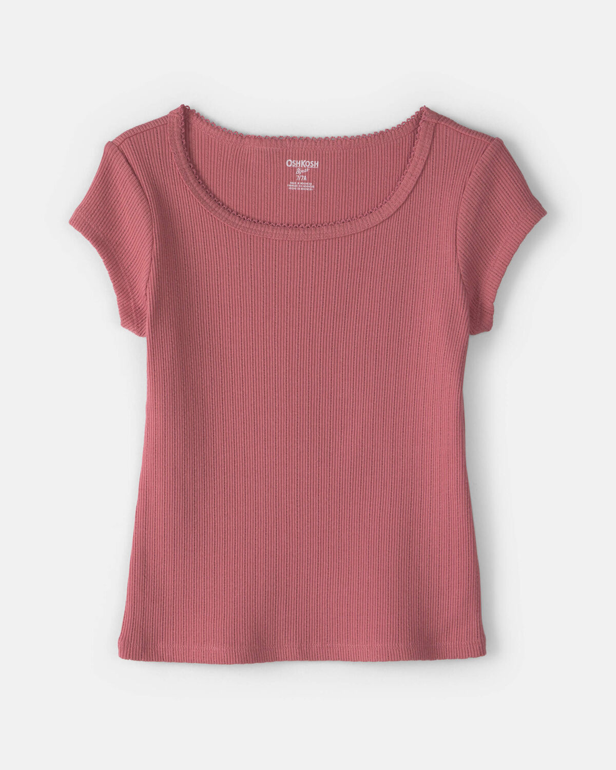 Girls Ribbed Top - Pink 1 Girls Ribbed Top - Pink