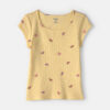 Girls Butterfly Ribbed Top - Yellow 4 Girls Butterfly Ribbed Top - Yellow