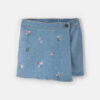 Girls Floral Embroidered Denim Wrap Skort - Medium Wash