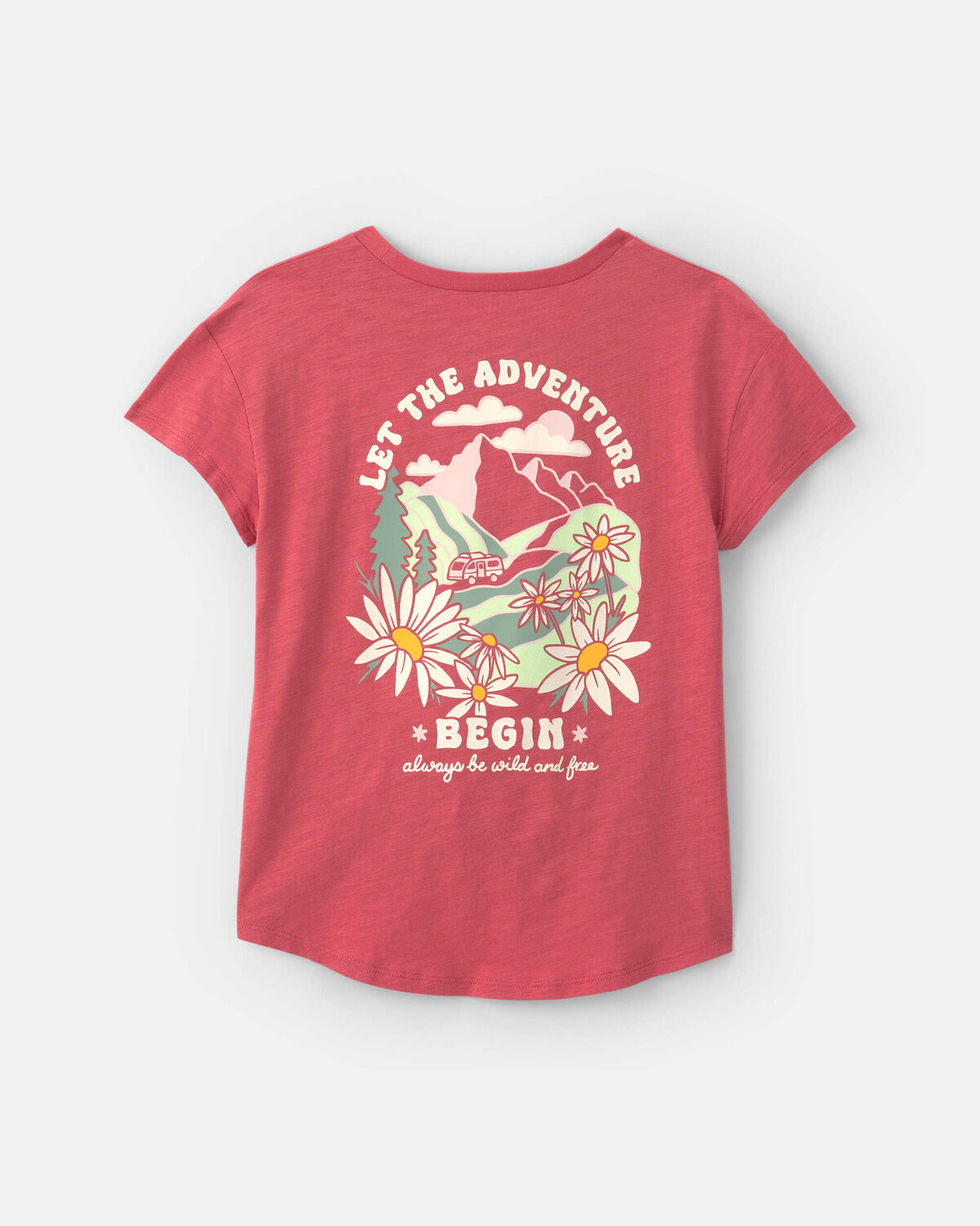 Girls 'Adventure Crew' Graphic Tee - Red