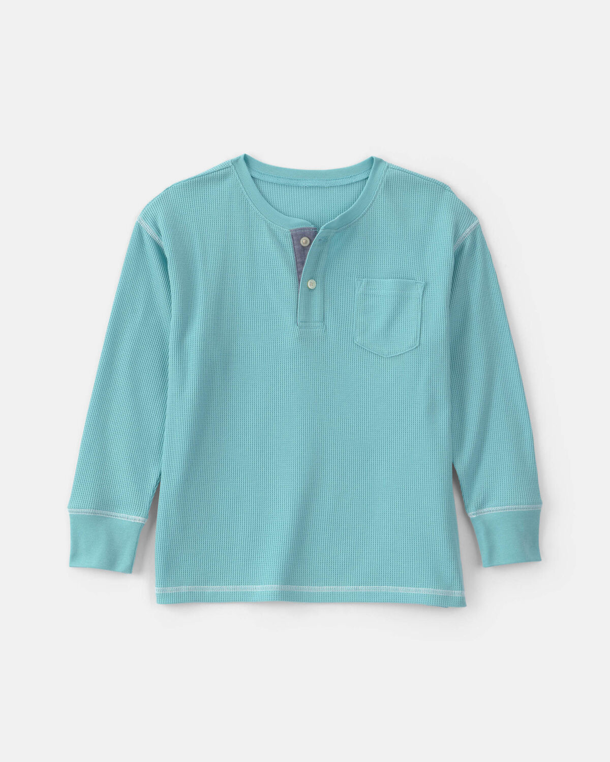 Boys Thermal Long-Sleeve Henley T-Shirt - Blue 1 Boys Thermal Long-Sleeve Henley T-Shirt - Blue